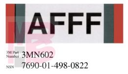 3M Diamond Grade Damage Control Pipe Sign 3MN602DG "AFFF"  6 in x 2 in 50 per package