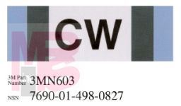 3M Diamond Grade Damage Control Pipe Sign 3MN603DG "CW"  6 in x 2 in 50 per package