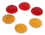 3M Diamond Grade(TM) Reflectors 989-74-4 Amber, Debossed, 4 in diameter, 50 per package