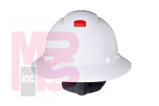 3M Full Brim Hard Hat H-801R-UV  White 4-Point Ratchet Suspension  with Uvicator  20 EA/Case