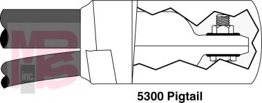 3M 5300 Motor Lead Pigtail Splice 1 kV 1-Hole Lug Connection 14-10 AWG (feeder) 16-12 AWG (motor lead) - Micro Parts &amp; Supplies, Inc.