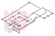 3M 31145 Scotchlok Copper Two Hole Long Barrel Lug up to 35 kV - Micro Parts &amp; Supplies, Inc.