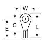 3M Scotchlok Ring Tongue, Non-Insulated Butted Seam MU24-4RK, Stud Size 4
