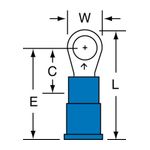 3M Scotchlok Ring Tongue, Vinyl Insulated Brazed Seam MV14-8R/SK, Stud Size 8