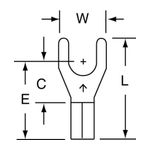 3M Scotchlok Fork, Non-Insulated Butted Seam MU14-8FK, 16-14 AWG