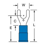 3M MVU14-8FK Scotchlok Fork Vinyl Insulated Butted Seam 16-14 AWG - Micro Parts &amp; Supplies, Inc.