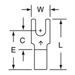 3M Scotchlok Block Fork, Non-Insulated Brazed Seam M14-6FB/SK, Stud Size 6