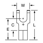 3M Scotchlok Block Flanged Fork, Non-Insulated Butted Seam MU14-10FFBK, 16-14 AWG