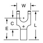 3M Scotchlok Block Flanged Fork, Non-Insulated Brazed Seam M14-10FFBK, 16-14 AWG