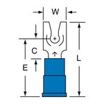 3M MVU14-4FLK Scotchlok Locking Fork Vinyl Insulated Butted Seam  - Micro Parts &amp; Supplies, Inc.