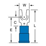 3M MVU14-6FLK Scotchlok Locking Fork Vinyl Insulated Butted Seam  - Micro Parts &amp; Supplies, Inc.