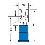 3M MVU14-6FLK Scotchlok Locking Fork Vinyl Insulated Butted Seam  - Micro Parts &amp; Supplies, Inc.