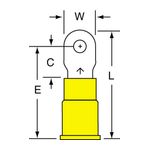 3M Scotchlok Ring Tongue, Vinyl Insulated Brazed Seam MV10-4R/SK, Stud Size 4