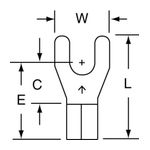 3M Scotchlok Fork, Non-Insulated Butted Seam MU10-8FK, 12-10 AWG