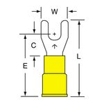 3M MV10-8FK Scotchlok Fork Vinyl Insulated Brazed Seam 12-10 AWG - Micro Parts &amp; Supplies, Inc.