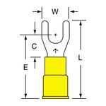 3M MV10-10FK Scotchlok Fork Vinyl Insulated Brazed Seam 12-10 AWG - Micro Parts &amp; Supplies, Inc.