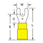 3M MVU10-6FK Scotchlok Fork Vinyl Insulated Butted Seam 12-10 AWG - Micro Parts &amp; Supplies, Inc.