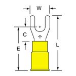 3M MVU10-10FK Scotchlok Fork Vinyl Insulated Butted Seam 12-10 AWG - Micro Parts &amp; Supplies, Inc.