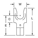 3M MU10-14FLK Scotchlok Locking Fork Non-Insulated Butted Seam  - Micro Parts &amp; Supplies, Inc.