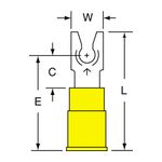 3M MVU10-6FLK Scotchlok Locking Fork Vinyl Insulated Butted Seam  - Micro Parts &amp; Supplies, Inc.