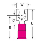 3M MVU10-14FLK Scotchlok Locking Fork Vinyl Insulated Butted Seam  - Micro Parts &amp; Supplies, Inc.