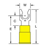 3M MV10-10FLK Scotchlok Locking Fork Vinyl Insulated Brazed Seam  - Micro Parts &amp; Supplies, Inc.