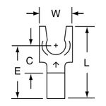 3M Scotchlok Locking Fork, Non-Insulated Brazed Seam M14-10FLK, Stud Size 10