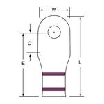 3M Scotchlok Large Gauge Ring Tongue, Copper Non Insulated Seamless MC2-14RX, Stud Size 1/4