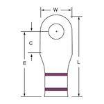 3M Scotchlok Large Gauge Ring Tongue, Copper Non Insulated Seamless MC2-516RX, Stud Size 5/16