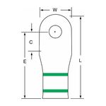 3M Scotchlok Large Gauge Ring Tongue, Copper Non Insulated Seamless MC1-14RX, Stud Size 1/4
