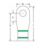 3M Scotchlok Large Gauge Ring Tongue, Copper Non Insulated Seamless MC1-516RX, Stud Size 5/16