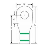 3M Scotchlok Large Gauge Ring Tongue, Copper Non Insulated Seamless MC1-38RX, Stud Size 3/8