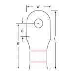3M Scotchlok Large Gauge Ring Tongue, Copper Non Insulated Seamless MC1/0-14RX, Stud Size 1/4