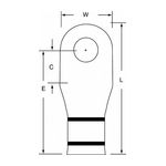 3M Scotchlok Large Gauge Ring Tongue, Copper Non Insulated Seamless MC2/0-38RX, Stud Size 3/8