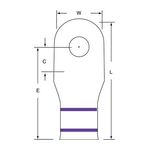 3M Scotchlok Large Gauge Ring Tongue, Copper Non Insulated Seamless MC3/0-38RX, Stud Size 3/8