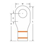 3M Scotchlok Large Gauge Ring Tongue, Copper Non Insulated Seamless MC3/0-12RX, Stud Size 1/2