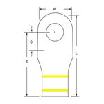 3M Scotchlok Large Gauge Ring Tongue, Copper Non Insulated Seamless MC4/0-12RX, Stud Size 1/2