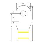3M Scotchlok Large Gauge Ring Tongue, Copper Non Insulated Seamless MC250-38RX, Stud Size 3/8