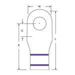 3M Scotchlok Large Gauge Ring Tongue, Copper Non Insulated Seamless MC250-12RX, Stud Size 1/2
