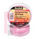 3M Scotch Vinyl Color Coding Electrical Tape 35  3/4 in x 66 ft  Pink  10 rolls/carton  100 rolls/case