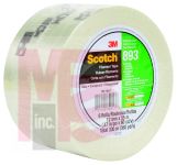 3M Scotch(R) Filament Tape 893 Clear, 144 mm x 55 m, 4 rolls per case