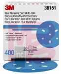 3M Hookit Blue Abrasive Disc Multi-hole36151 3 in400 50 discs per box 4 boxes per case