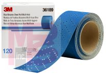 3M Hookit Blue Abrasive Sheet Roll Multi-hole36189 2.75 in x 13 y120 4 boxes per case